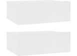 Syfax™ Comodini Pensili 2Pz Bianchi 40X30X15 Cm In Legno Multistrato