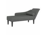 Syfax™ Chaise Longue Con Cuscini Grigio Scuro In Tessuto