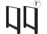 Syfax™ Gambe Per Tavolo Da Pranzo Nere 2 Pz 80X(72-73) Cm In Acciaio