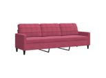 Syfax™ Divano A 3 Posti Rosso Vino 210 Cm In Velluto