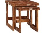 Syfax™ Tavoli Da Annidamento 2 Pcs Marrone Legno Recuperato Massello