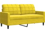 Syfax™ Divano A 2 Posti Giallo 140 Cm In Velluto