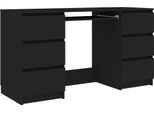 Syfax™ Scrivania Nera 140X50X77 Cm In Legno Multistrato