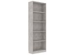 Syfax™ Libreria 5 Ripiani Grigio Cemento 60X24X175Cm Legno Multistrato