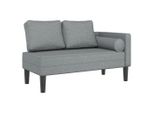 Syfax™ Chaise Longue Con Cuscini Grigio Chiaro In Tessuto