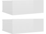 Syfax™ Comodini Pensili 2Pz Bianco Lucido 40X30X15Cm Legno Multistrato