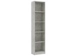Syfax™ Libreria 5 Ripiani Grigio Cemento 40X24X175Cm Legno Multistrato