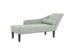 Syfax™ Chaise Longue Con Cuscini Grigio Chiaro In Velluto
