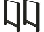 Syfax™ Gambe Per Tavolo Da Pranzo Nere 2 Pz 70X(72-73) Cm In Acciaio