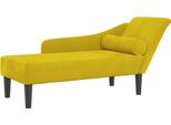 Syfax™ Chaise Longue Con Cuscini Giallo In Velluto