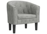 Syfax™ Poltrona Cabriolet Grigio Chiaro In Velluto