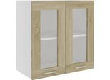 Syfax™ Mobile Pensile Con Vetro “Lyon” Rovere Sonoma 60X31X60 Cm
