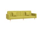 Syfax™ Divano Letto A 2 Posti Con 2 Cuscini Verde In Tessuto