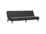 Syfax™ Divano Letto A 2 Posti Nero In Pelle Finta