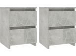 Syfax™ Comodini 2Pz Grigio Cemento 30X30X40 Cm In Legno Multistrato