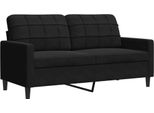 Syfax™ Divano A 2 Posti Nero 140 Cm In Velluto
