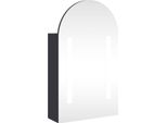 Syfax™ Armadietto Bagno Con Specchio E Led Ad Arco Grigio 42X13X70 Cm