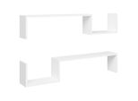 Syfax™ Mensole A Muro 2 Pz Bianche 100X15X20 Cm In Legno Multistrato