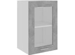 Syfax™ Mobile Pensile Con Vetro “Lyon” Grigio Cemento 40X31X60 Cm