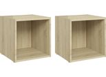 Syfax™ Mobili Porta Tv 2Pz Rovere Sonoma 37X35X37 Cm Legno Multistrato