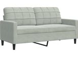 Syfax™ Divano A 2 Posti Grigio Chiaro 140 Cm In Velluto
