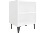 Syfax™ Comodino Con Gambe In Metallo Bianco 40X30X50 Cm