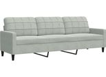 Syfax™ Divano A 3 Posti Grigio Chiaro 210 Cm In Velluto