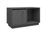 Syfax™ Mobile Porta Tv Grigio 74X35X44 Cm In Legno Massello Di Pino