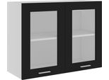 Syfax™ Mobile Pensile Con Vetro “Lyon” Nero 80X31X60 Cm