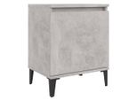 Syfax™ Comodino Con Gambe In Metallo Grigio Cemento 40X30X50 Cm