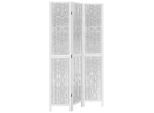 Syfax™ Divisorio Ambienti 3Pannelli Bianco Legno Massello Di Paulownia