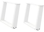 Syfax™ Gambe Per Tavolino Da Caffè A Forma Di U 2 Pz Bianche 70X(42-43) Cm Acciaio