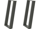 Syfax™ Gambe Per Tavolo Consolle A Forma Di U 2 Pz Antracite 28X(72-73) Cm Acciaio