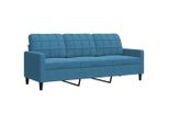 Syfax™ Divano A 3 Posti Blu 180 Cm In Velluto