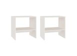 Syfax™ Comodini 2 Pz Bianchi 40X30,5X40 Cm In Legno Massello Di Pino