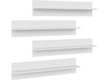 Syfax™ Mensole A Muro 4 Pz Bianche 80X11,5X18 Cm In Legno Multistrato