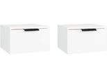 Syfax™ Comodini A Muro 2 Pz Bianchi 34X30X20 Cm