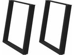 Syfax™ Gambe Per Tavolo Da Pranzo A Forma Di U 2 Pz Nere 70X(72-73) Cm In Acciaio