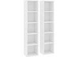 Syfax™ Scaffali Porta Cd 2 Pz Bianchi 21X16X93,5 Cm Legno Multistrato