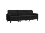 Syfax™ Divano A 3 Posti Nero 210 Cm In Velluto