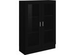Syfax™ Armadietto Con Vetrina Nero 82,5X30,5X115 Cm Legno Multistrato