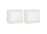 Syfax™ Comodini 2 Pz Bianchi 40X30,5X40 Cm In Legno Massello Di Pino
