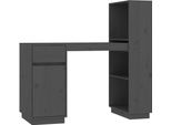 Syfax™ Scrivania Grigia 110X53X117 Cm In Legno Massello Di Pino