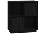 Syfax™ Credenza Nera 74X35X80 Cm In Legno Massello Di Pino
