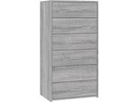 Syfax™ Credenza 6 Cassetti Grigio Sonoma 50X34X96 Cm Legno Multistrato