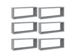 Syfax™ Mensole Cubo Muro 6 Pz Grigio Sonoma 60X15X23 Cm In Multistrato