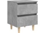 Syfax™ Comodino Con Gambe In Pino Massello Grigio Cemento 40X35X50 Cm