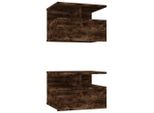 Syfax™ Comodini Pensili Rovere Fumo 2Pz 40X31X27 Cm Legno Multistrato