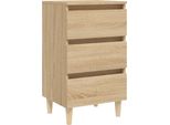 Syfax™ Comodino Con Gambe In Legno Massello Rovere Sonoma 40X35X69 Cm