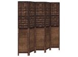 Syfax™ Divisorio Ambienti 5 Pannelli Marrone Scuro Massello Paulownia